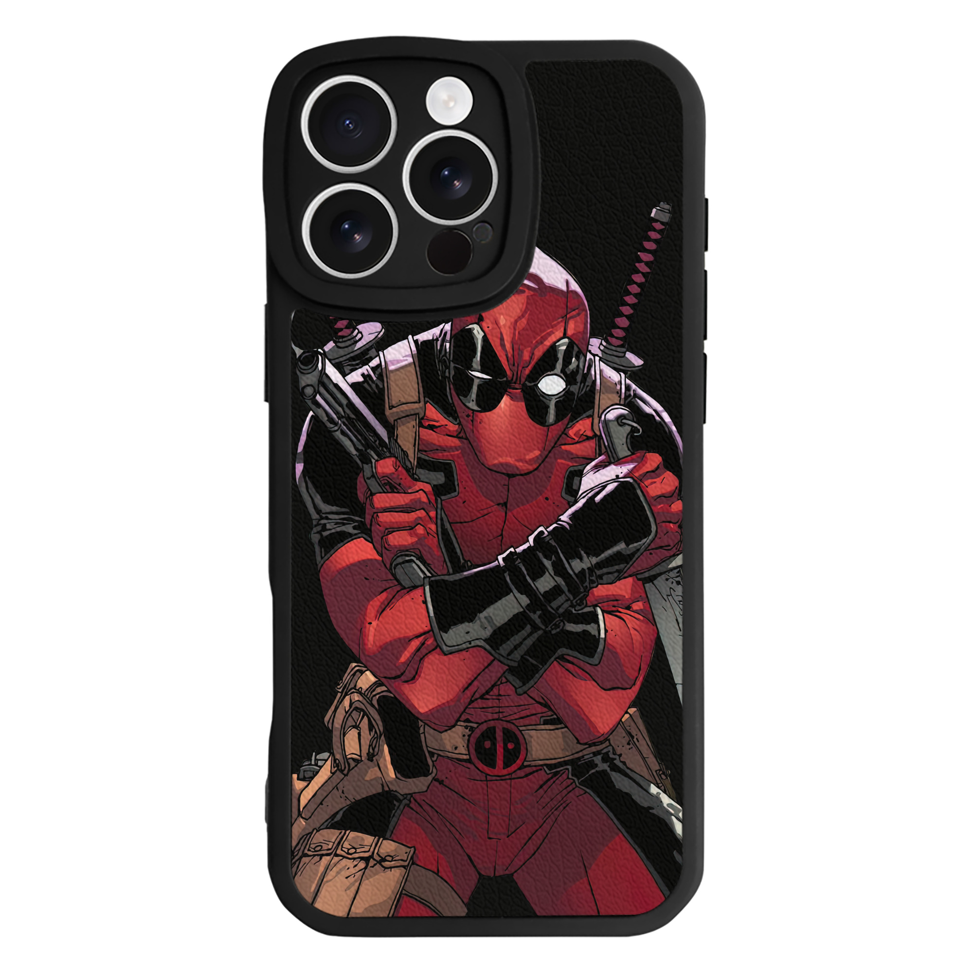 （画像用） Deadpool デッドプール 【iPhone 16シリーズ対応】シリコンスマホケース（レザー調） 材質：シリコン